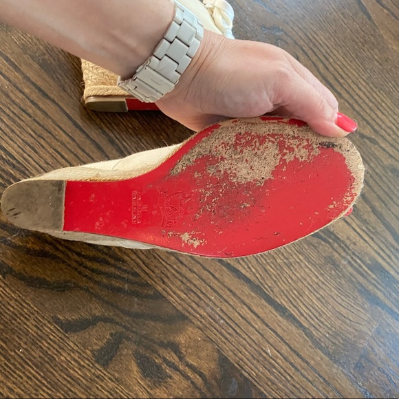 Christian Louboutin ivory espadrille platforms - Picture 8 of 8